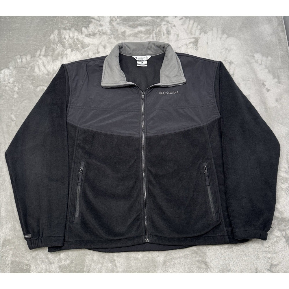Columbia Steens Mountain Jacket Mens XL Black Interchange Fleece Windbreaker